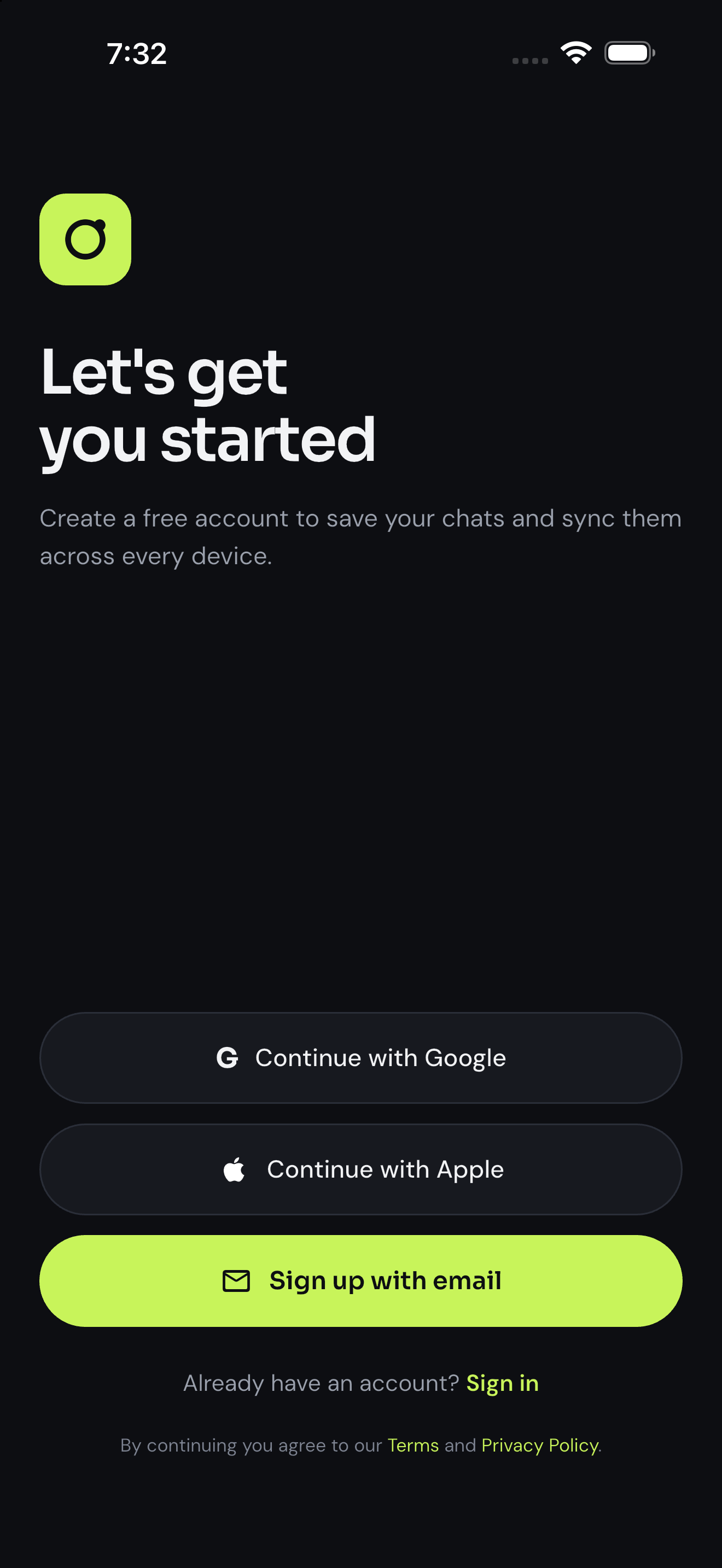 Lumo – AI Chat App UI Kit screen 3