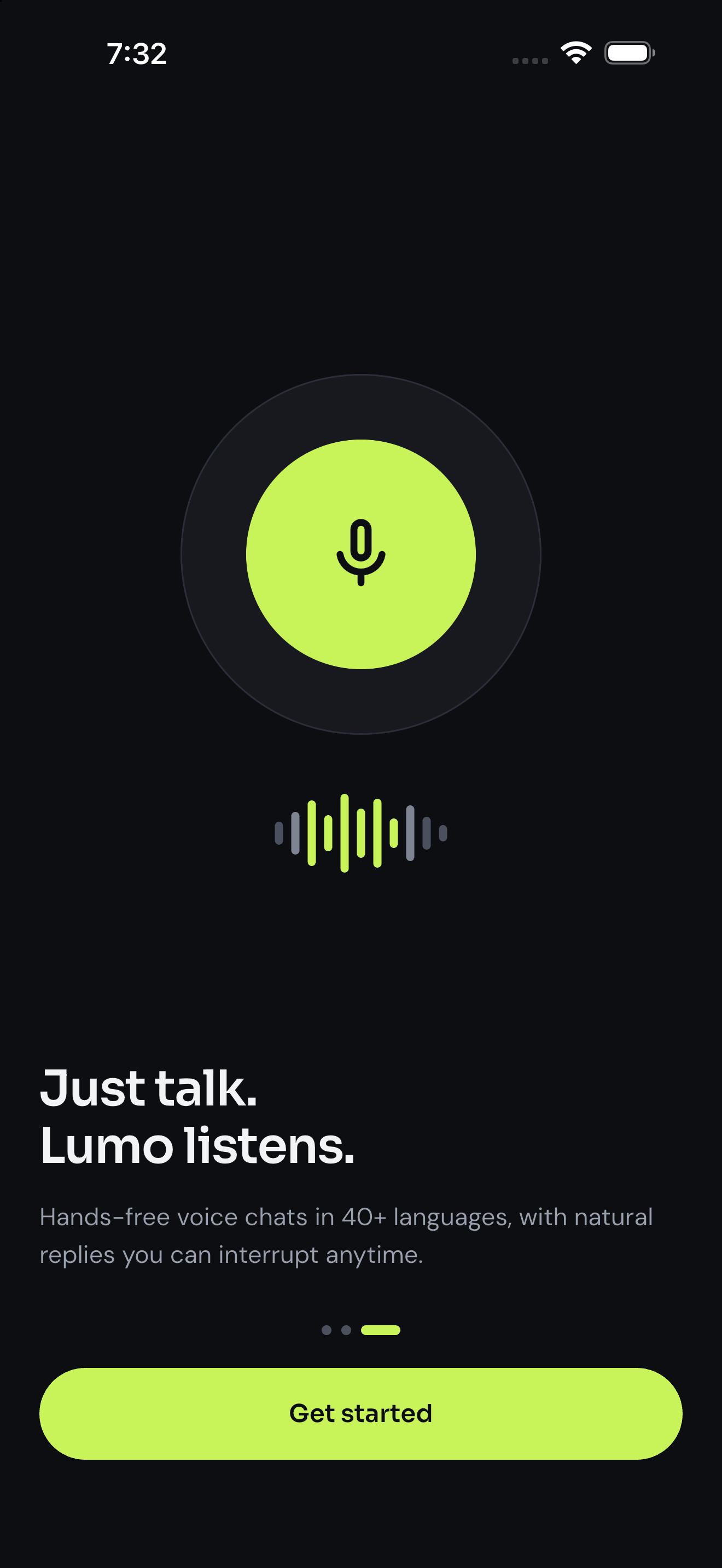 Lumo – AI Chat App UI Kit screen 2