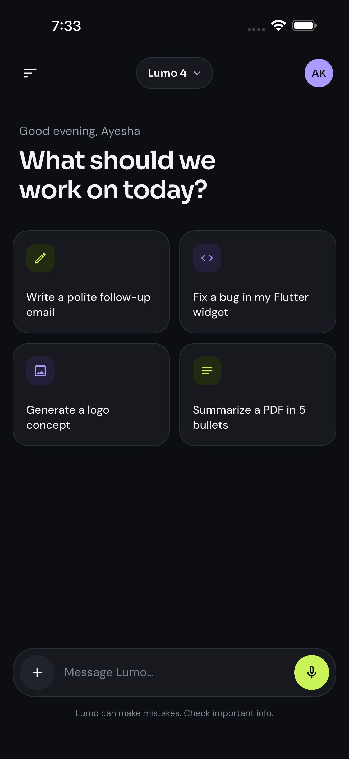 Lumo – AI Chat App UI Kit screen 6