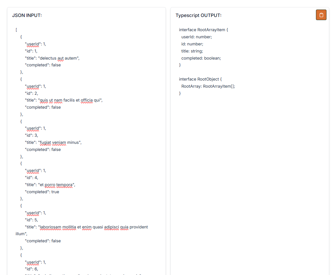TypeGenie tool