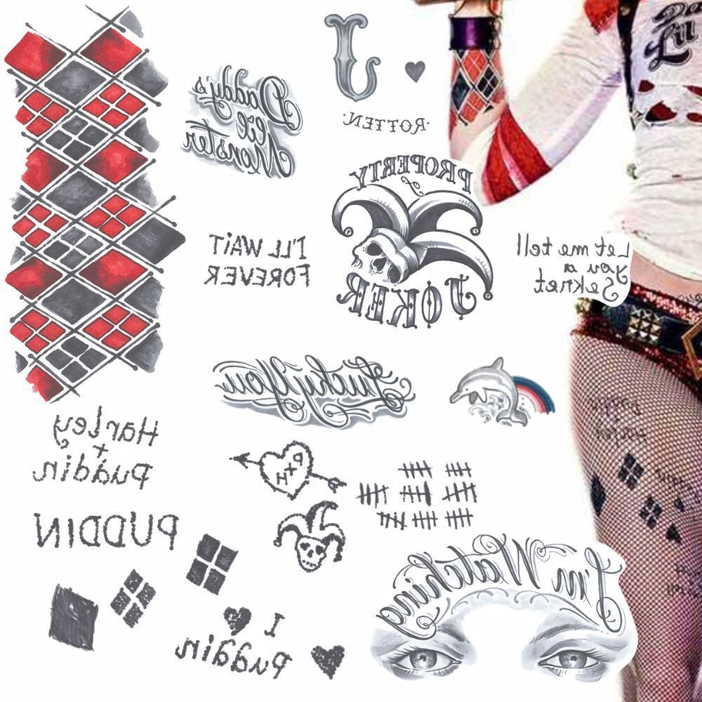 Harley Quinn temporary tattoo image