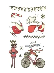Set of Christmas stickers the arrival of Santa thumb 4