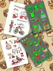 Set of Christmas stickers the arrival of Santa