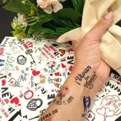 Pack de 130 Tatuajes surtidos para Bodas image