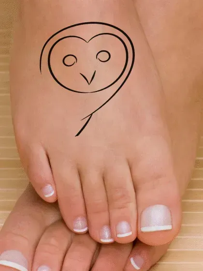 Minimalist Owl Tattoo image