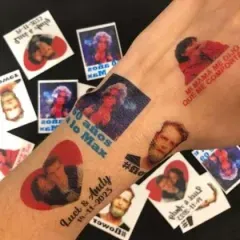 Temporary tattoo with your photo and text