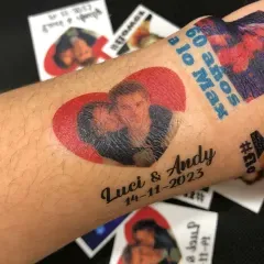 Temporary tattoo with your photo and text thumb 1