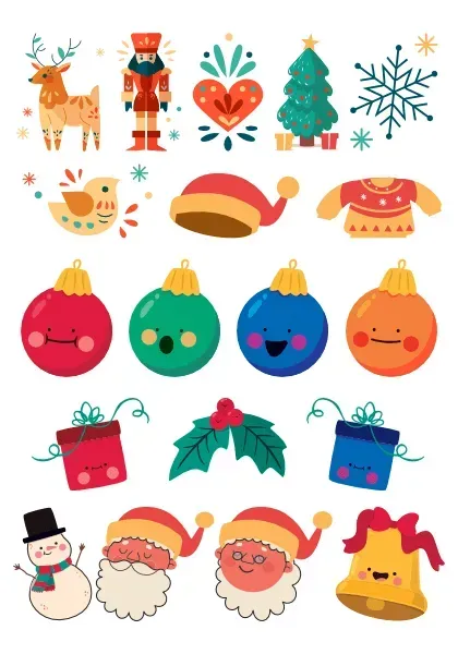 Christmas ornaments decal set image