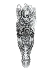 Mask arm tattoo