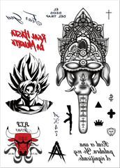 Tatuajes Temporales Anuel AA - Estilo Trap Latino - Para Conciertos, Fiestas y Fans del Trap (Set Completo) thumb 1