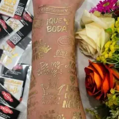 Set de 60 Tatuajes dorados surtidos para Bodas