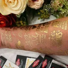 Set de 60 Tatuajes dorados surtidos para Bodas thumb 6