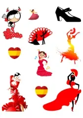 La danseuse de flamenco avec son flamenco