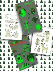 Christmas Monsters Sticker Set