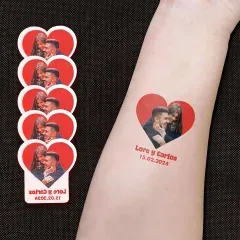 Tatuaje temporal con tu foto + Corazón