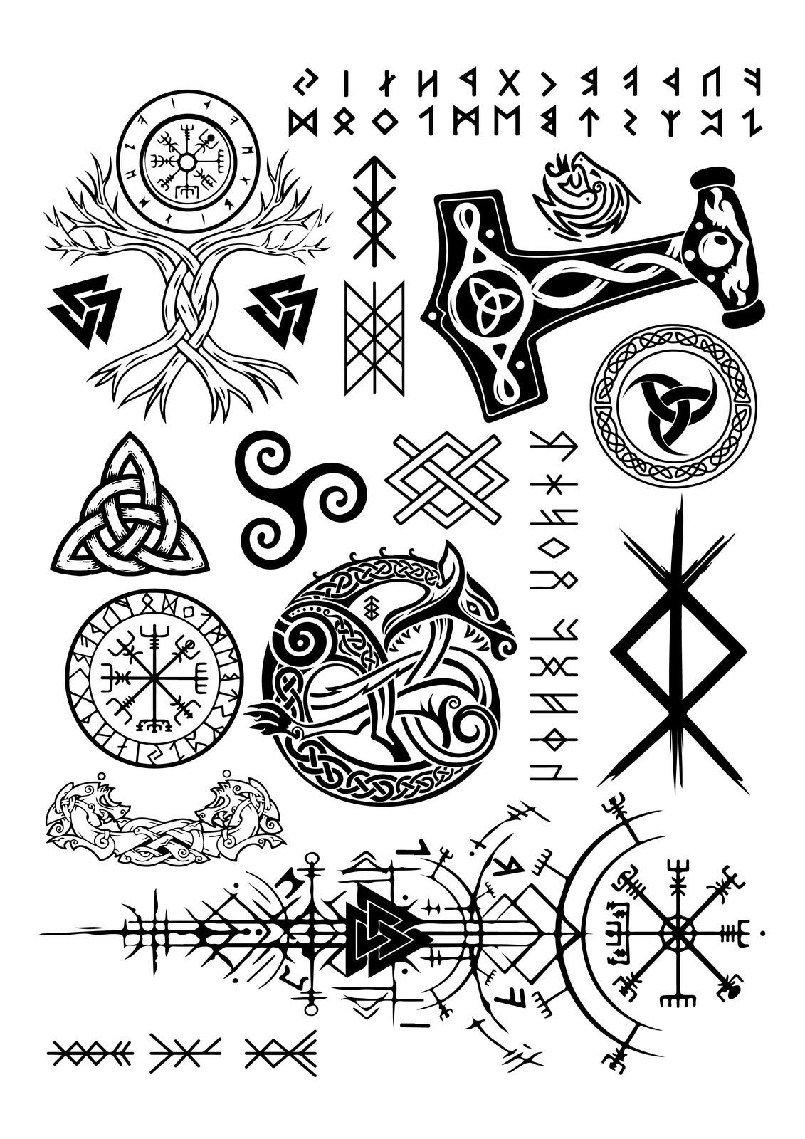 Set de Tatuajes de Vikingos image