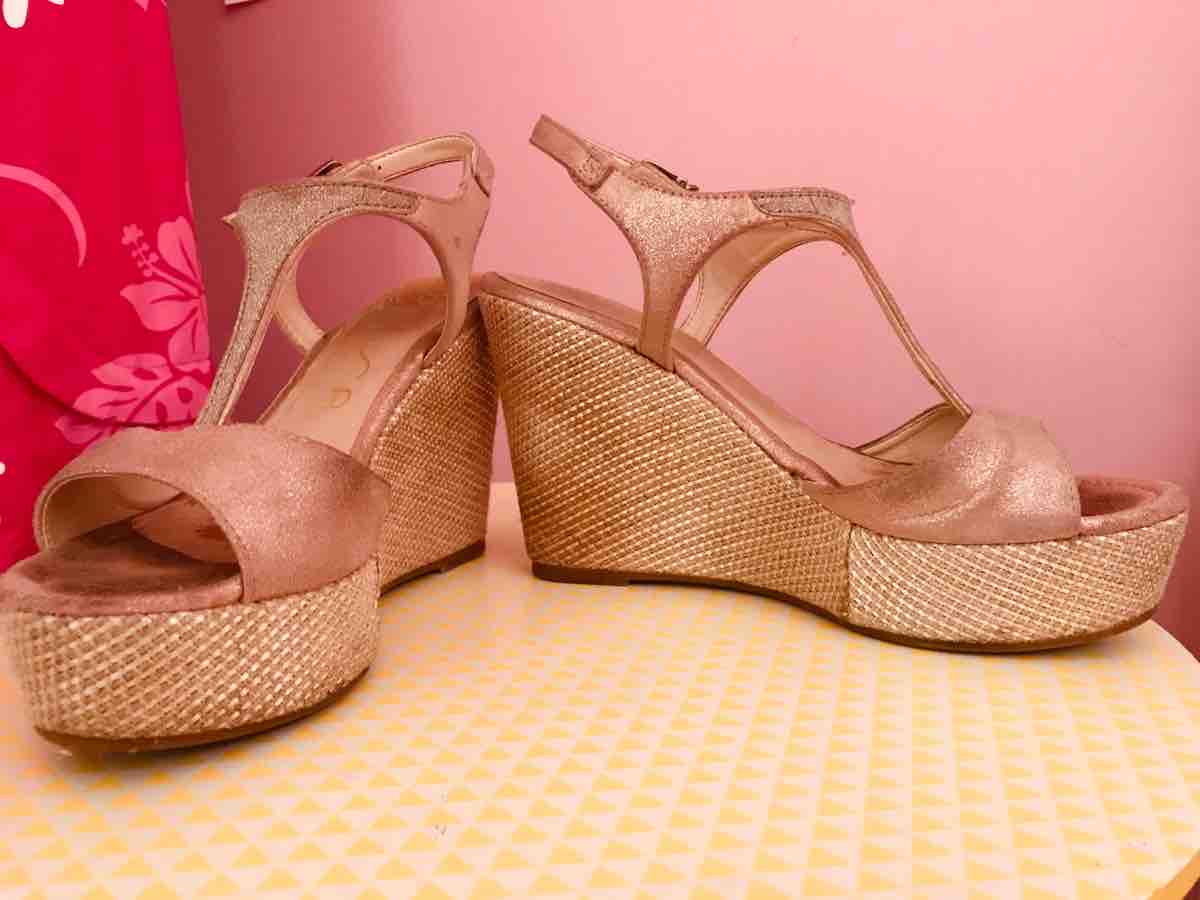 chaussure rose poudré petit talon