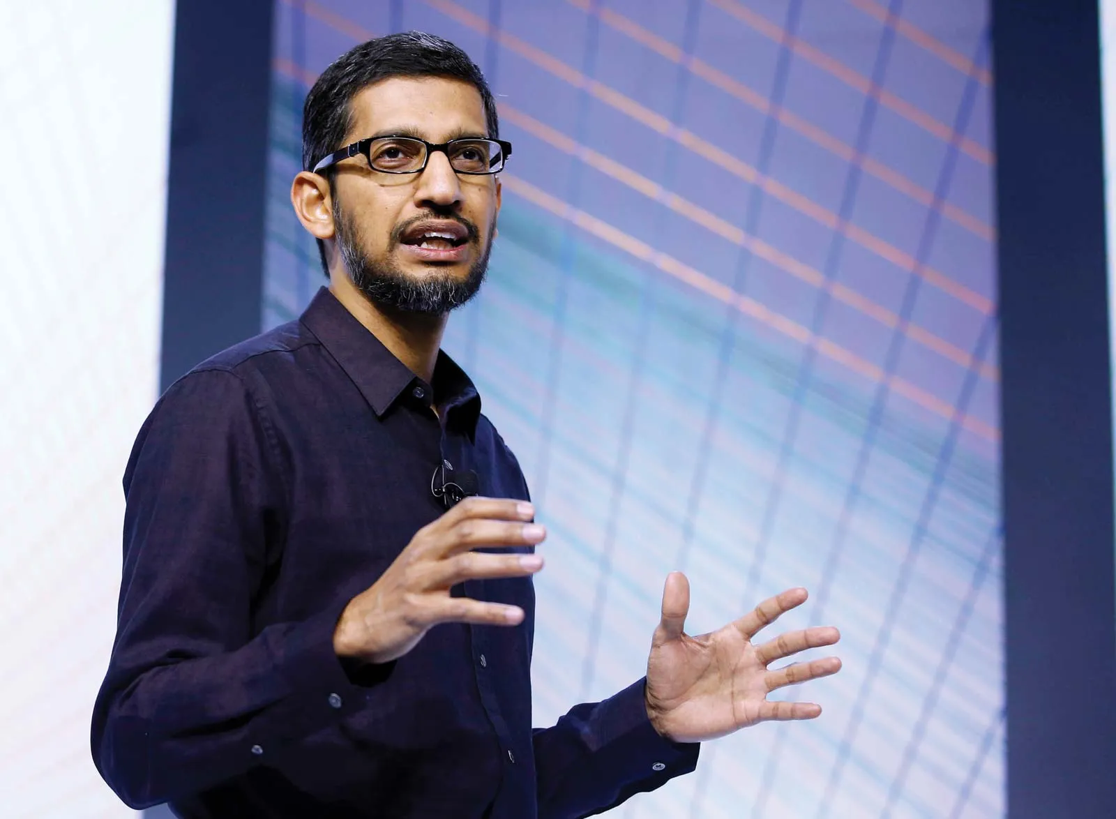 Sundar Pichai, Google and Alphabet CEO, speaking at a public event
