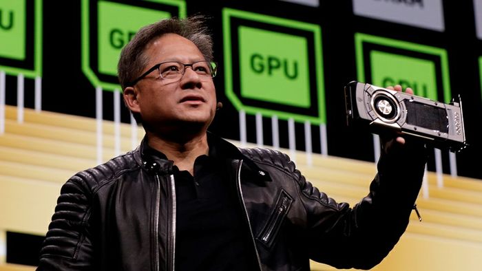 Jensen Huang, Nvidia CEO, speaking on stage — the leather jacket that launched a trillion-dollar era