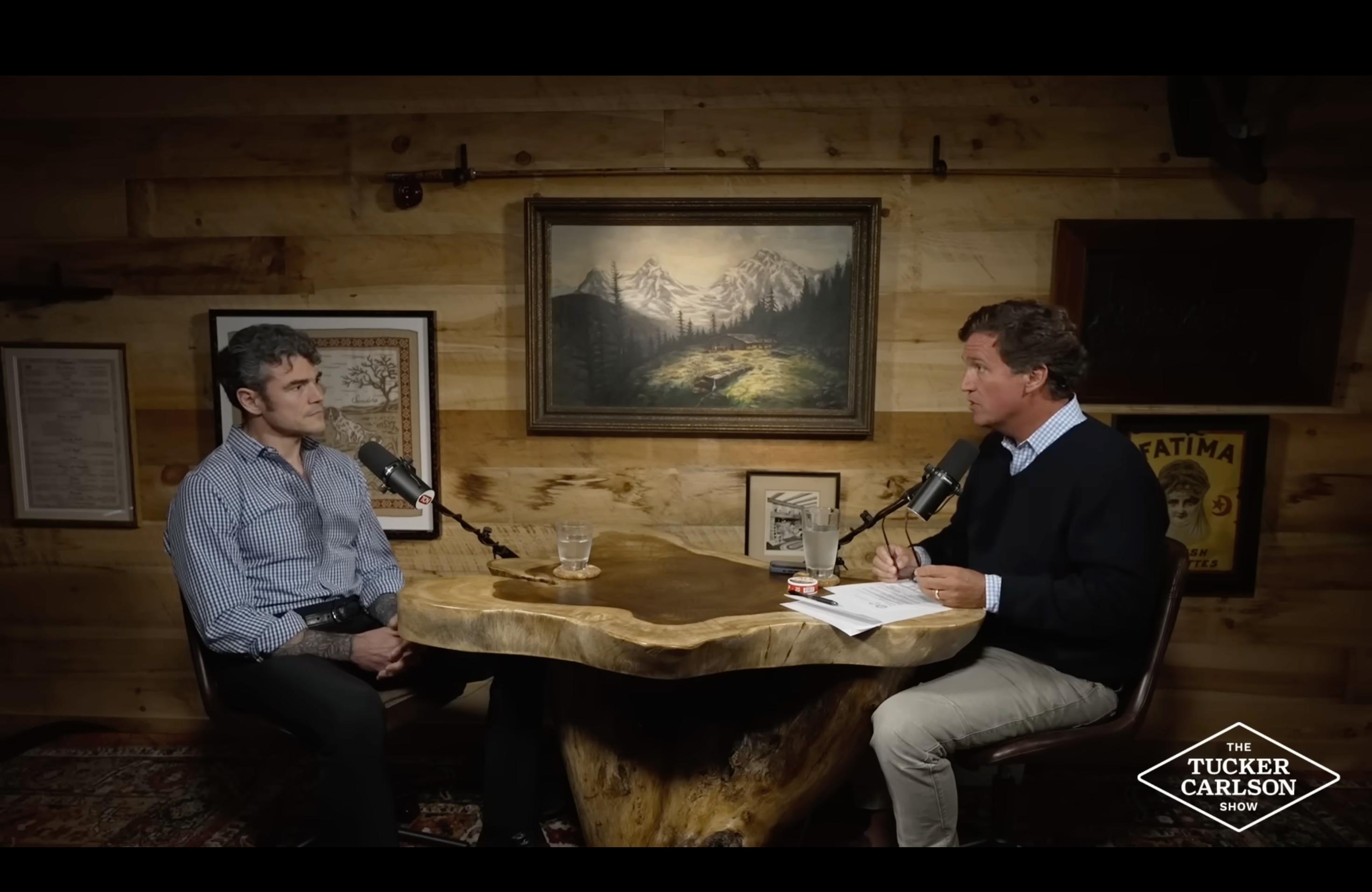 Tucker Carlson with Joe Kent