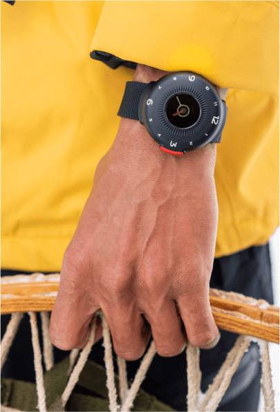 O-Boy Satellite Smartwatch - side profile view on wrist