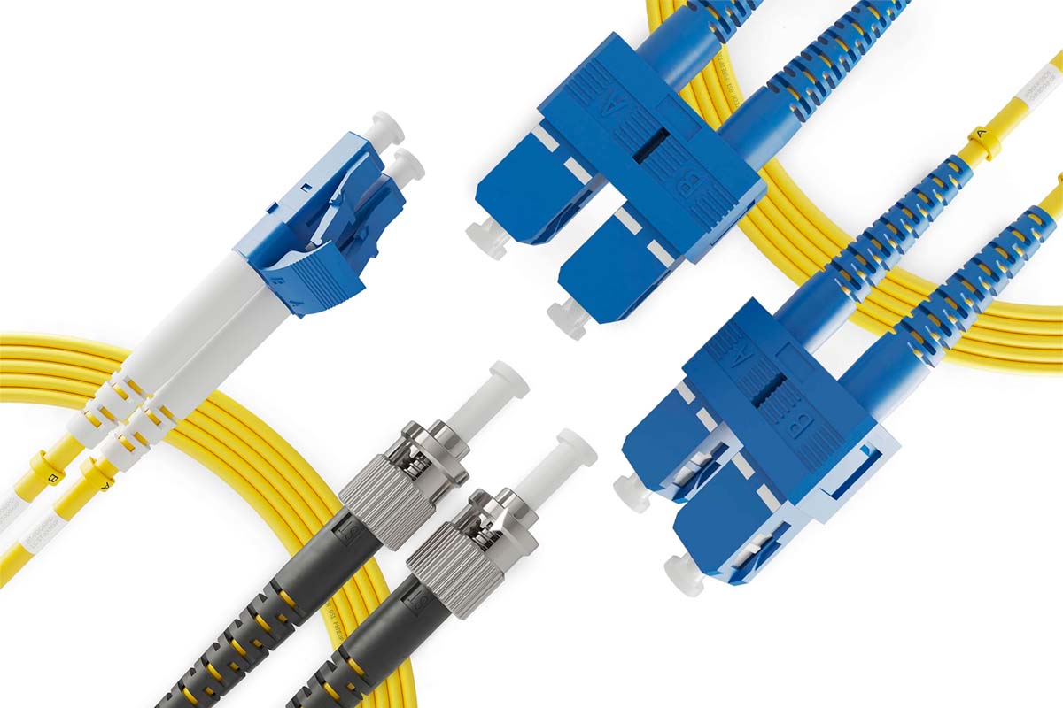 fiber optic connectors: SC, LC, ST, FC, etc 