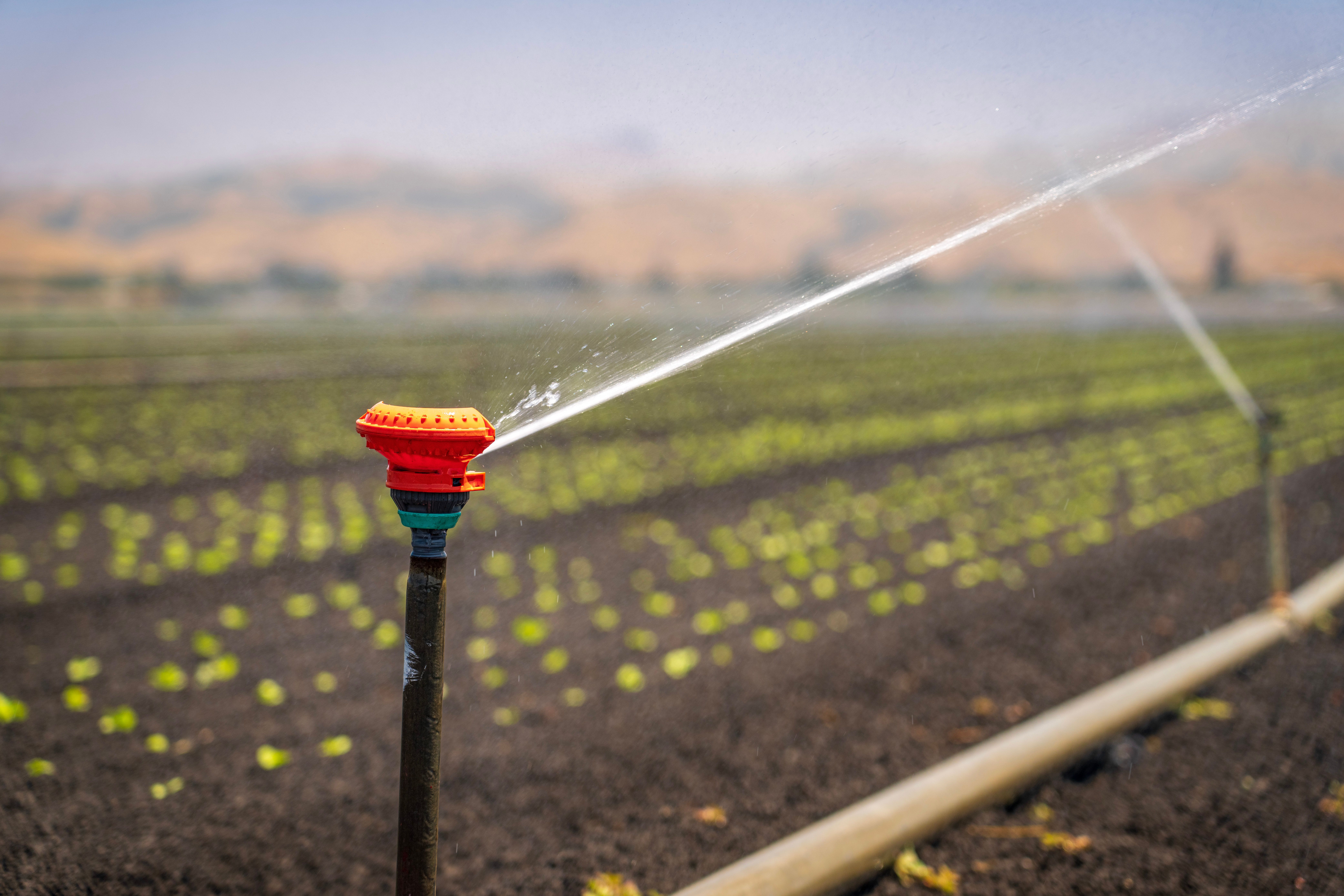 A side-by-side comparison of traditional and smart irrigation components, including basic sprinkler heads versus advanced smart sensors and controller