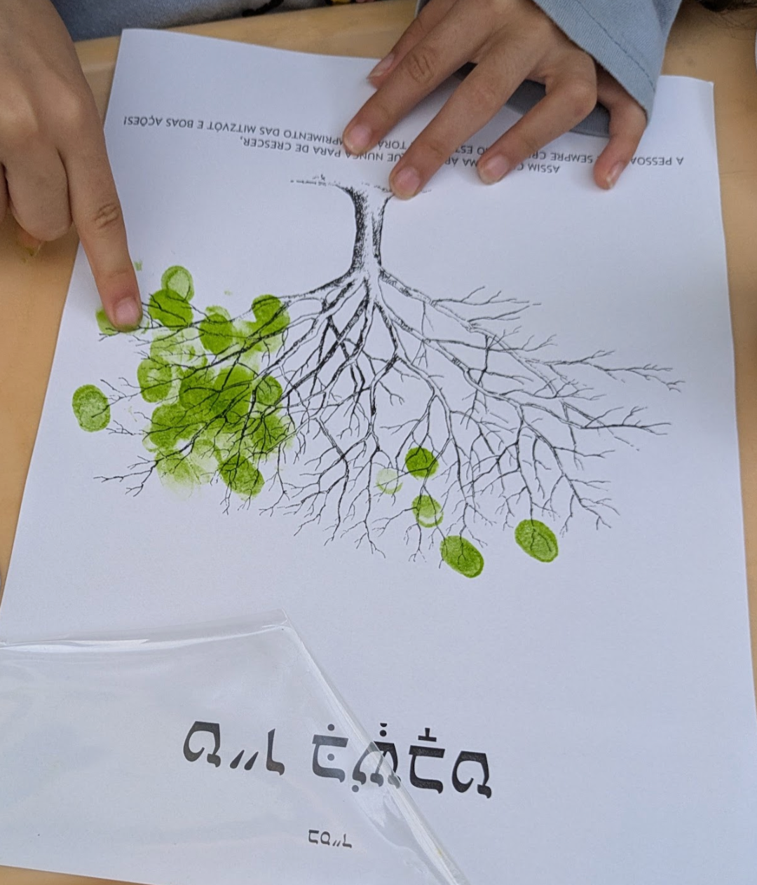 Tu biShvat finger paint tree