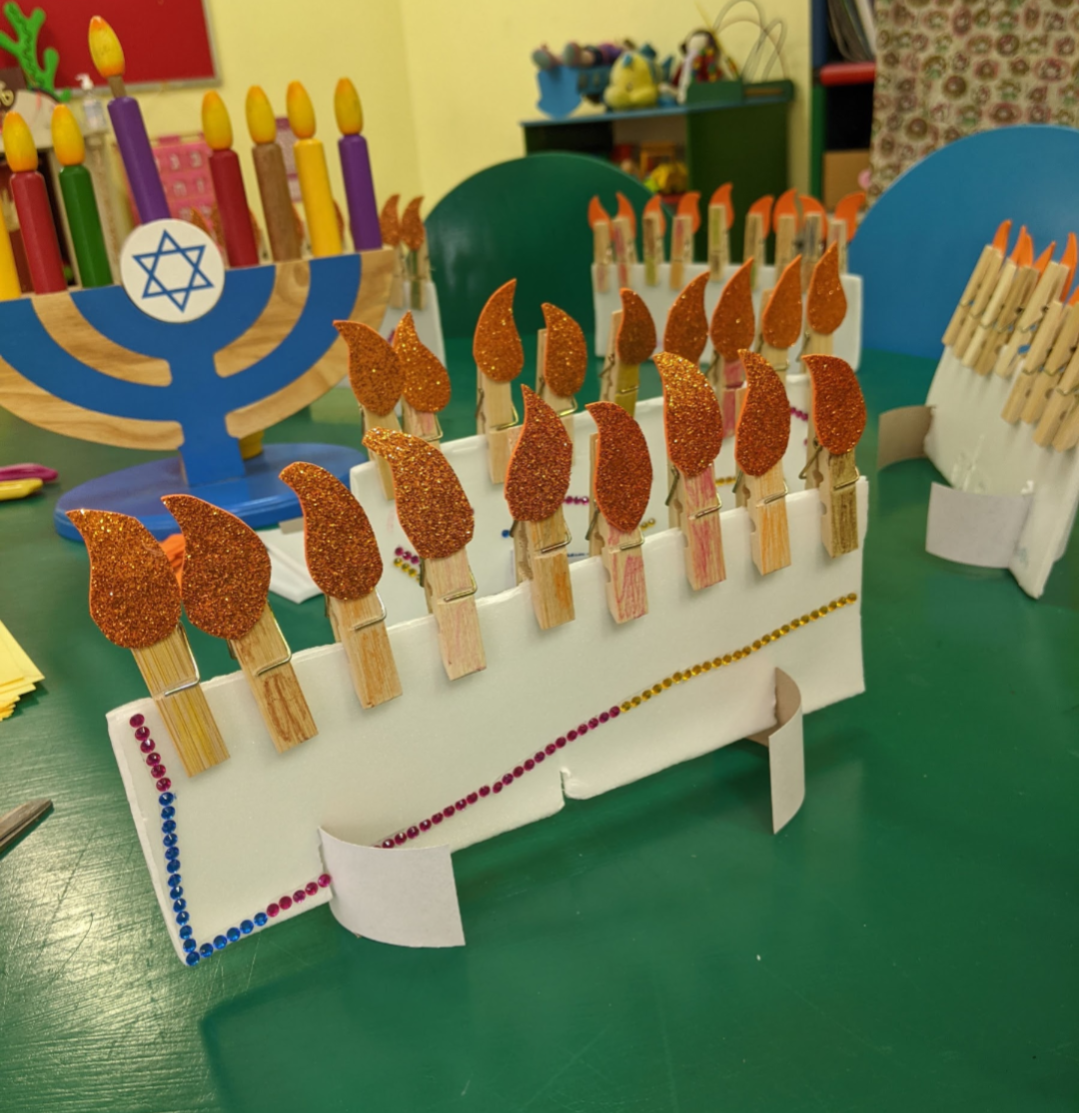 Clothes pins Menorah