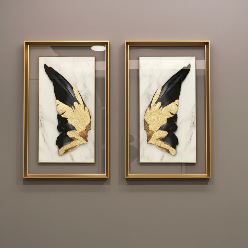 Gold varak detaylı melek kanadı - Resim 2