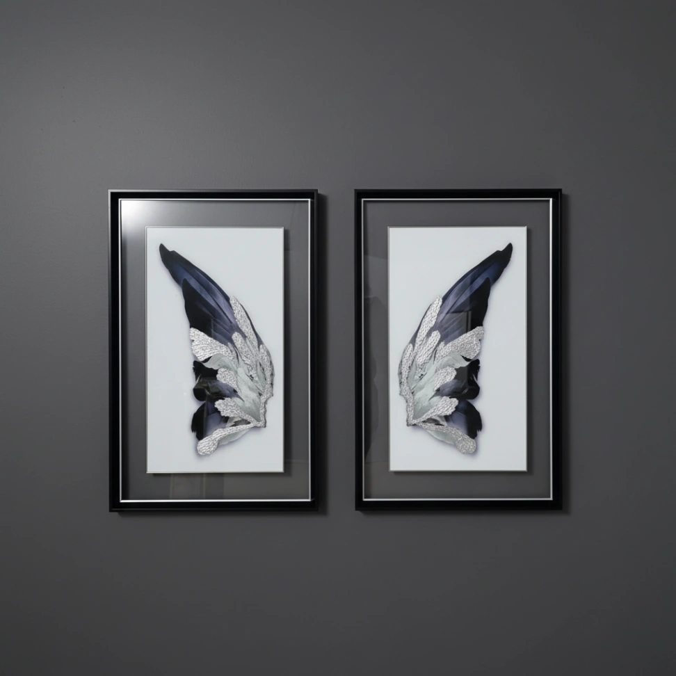 Gümüş varak detaylı melek kanadı - Resim 2