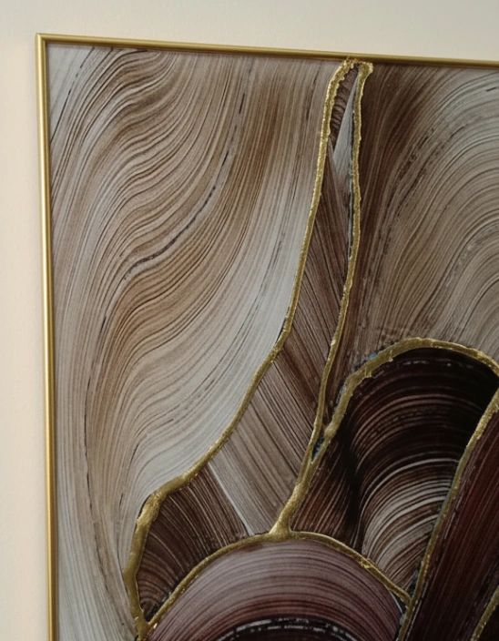 Brown wave(Gold detaylı çerçeve) - Resim 3