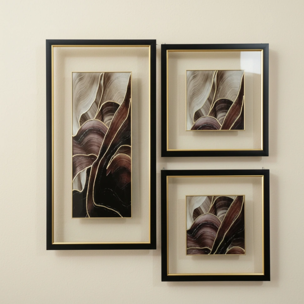 Brown wave(Gold detaylı çerçeve) - Resim 2