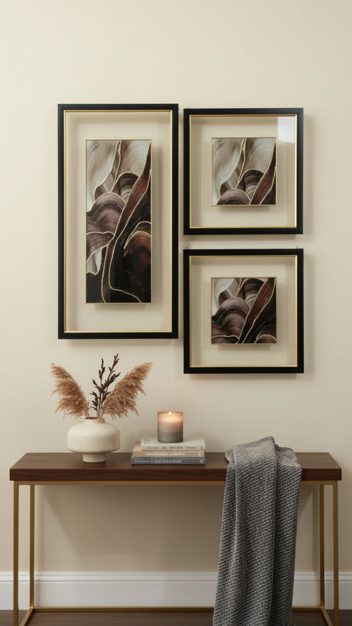 Brown wave(Gold detaylı çerçeve) - Resim 1