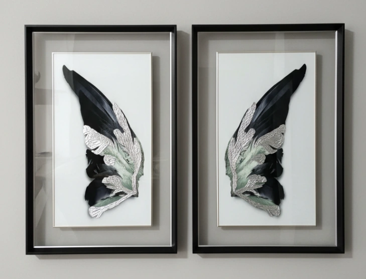 Gümüş varak detaylı melek kanadı - Resim 2