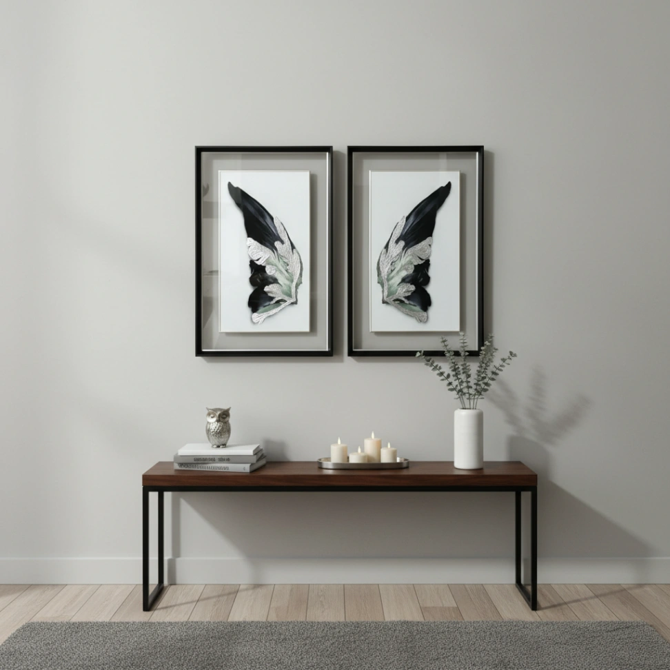 Gümüş varak detaylı melek kanadı - Resim 1