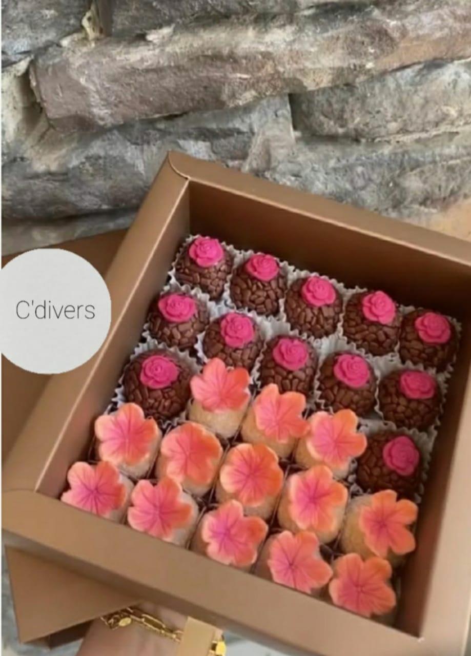 CHOCOLATE AND WHITE BRIGADEIROS