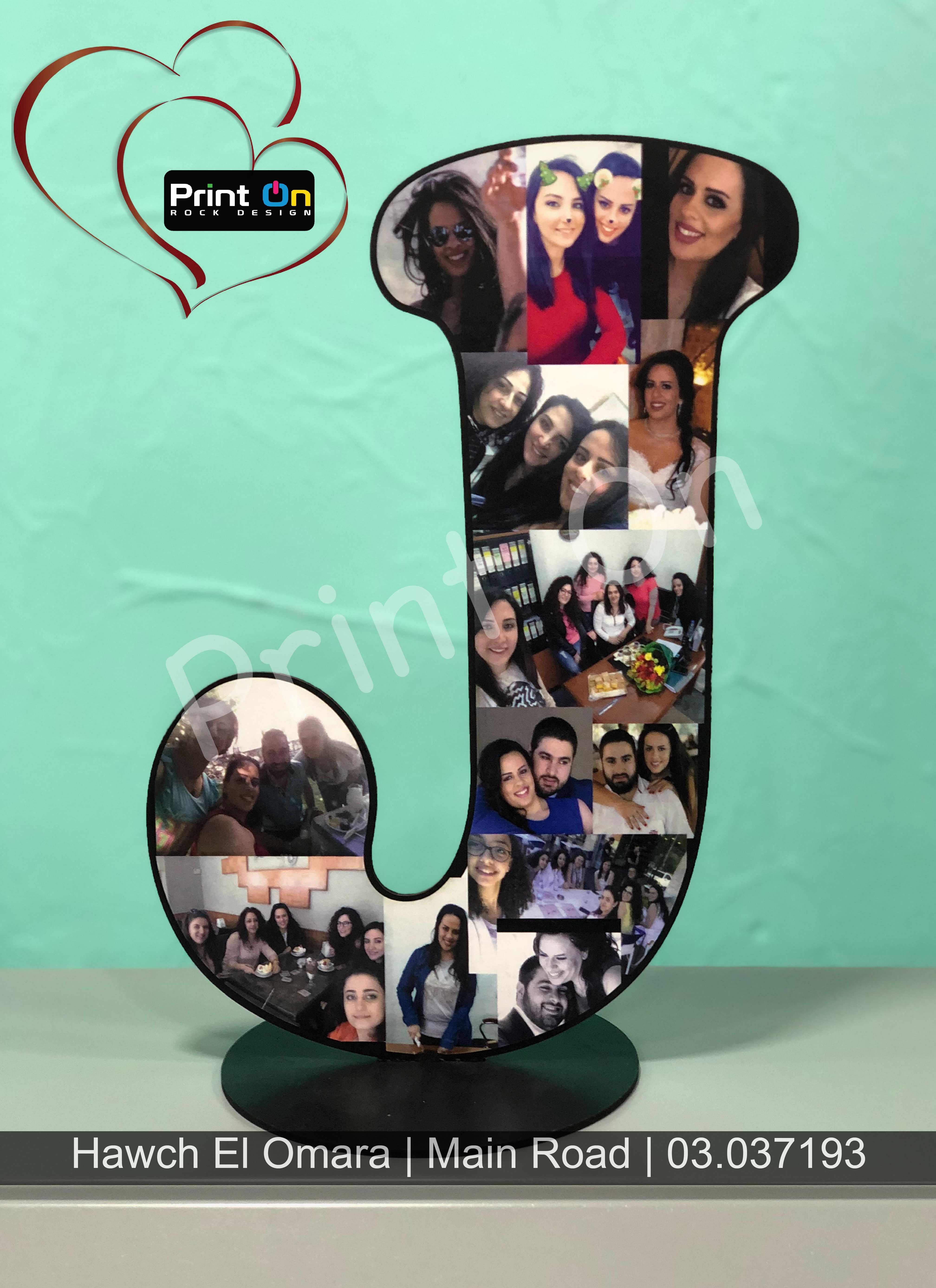 Custom photo collage letter