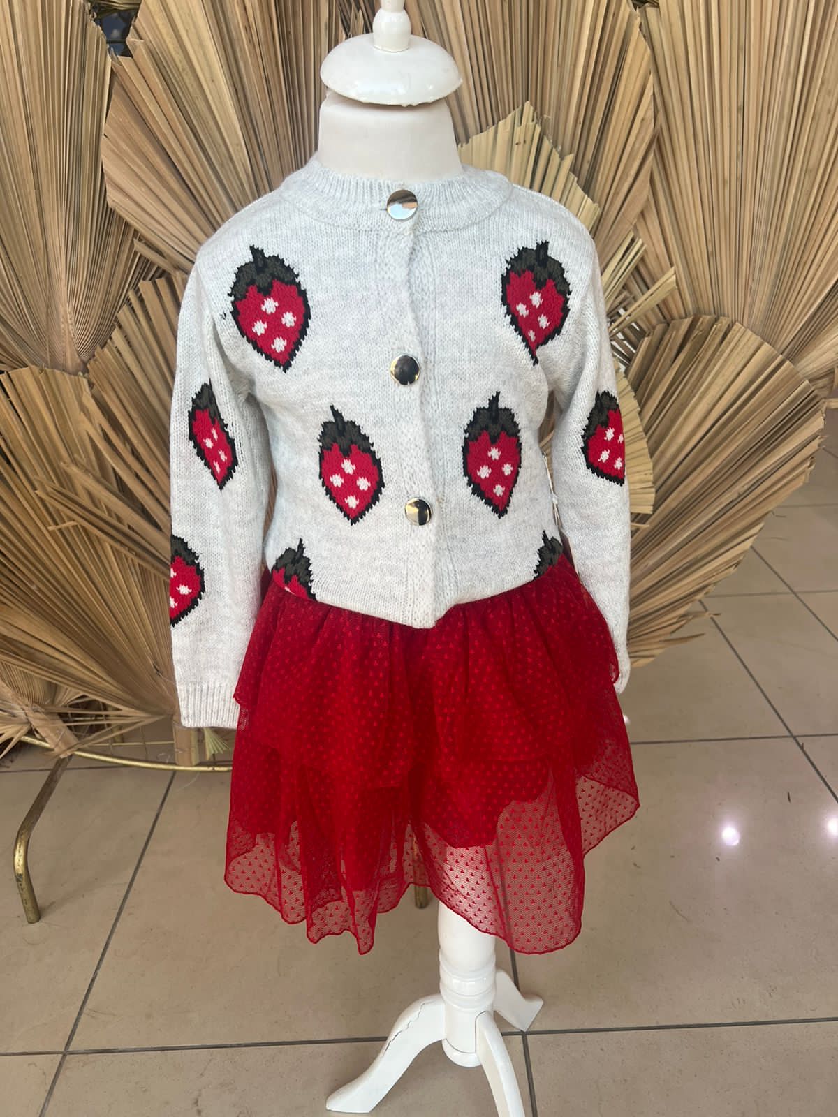 Red and white outfit for kids