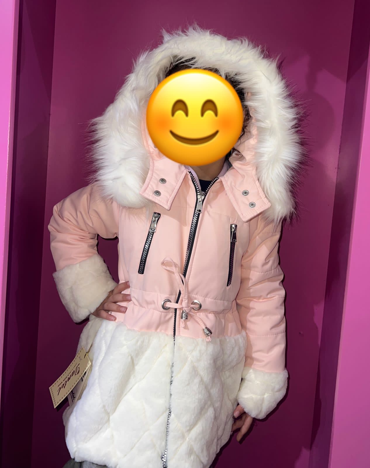 Pink and white jacket for kids