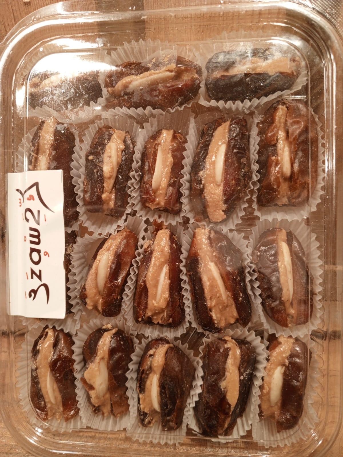Dates with peanut butter and almonds 