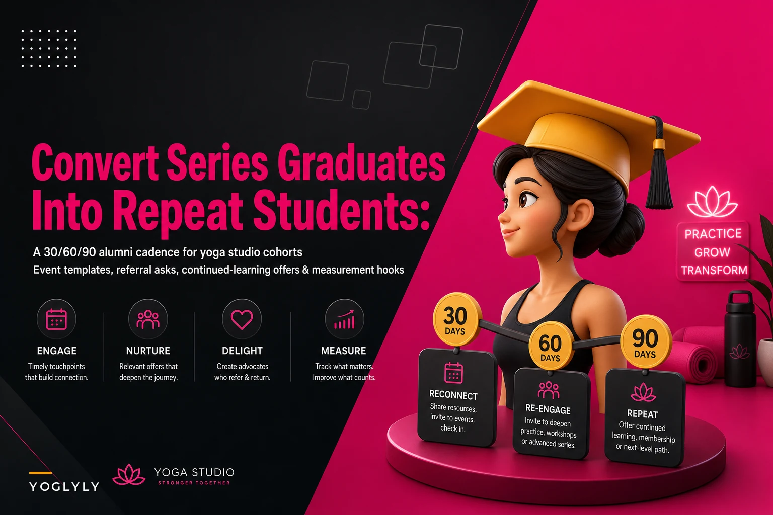 Convert series graduates into repeat students: a 30/60/90 alumni re-engagement flow for cohort graduates