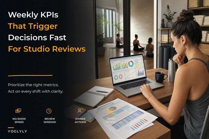Studio operations dashboard: KPIs, decision rules and a weekly playbook