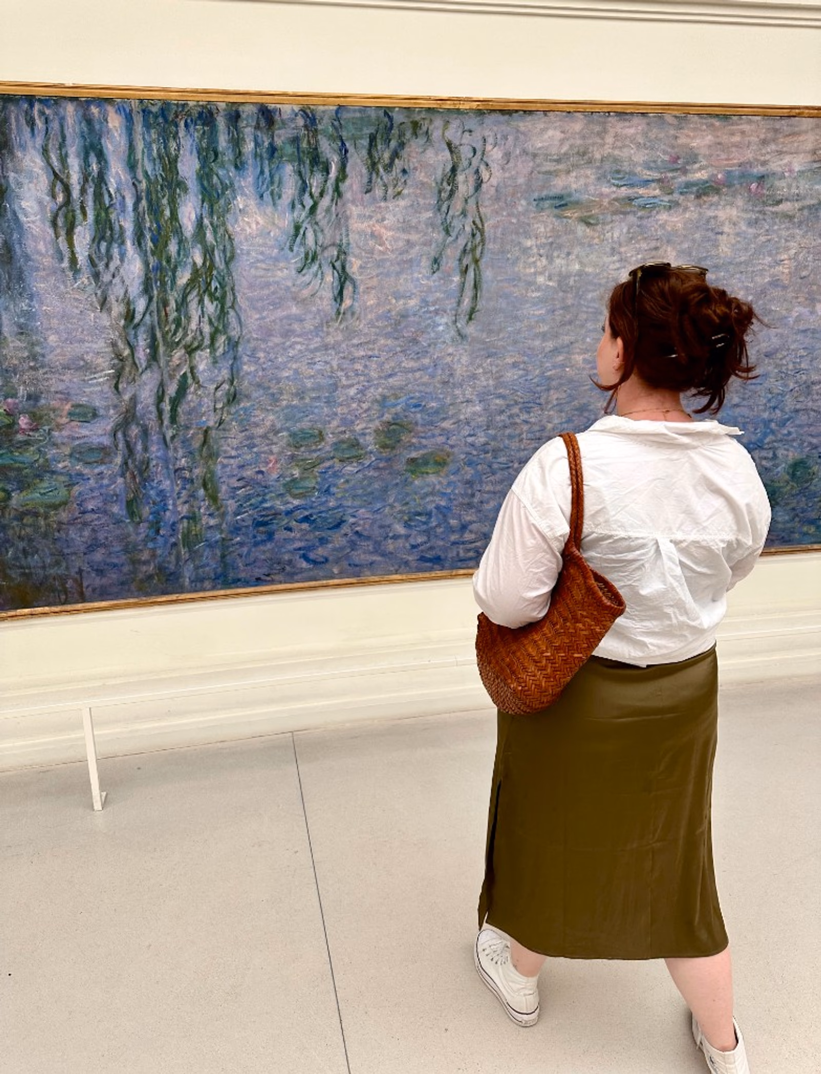 Viewing Monet's water lilies in a Paris museum