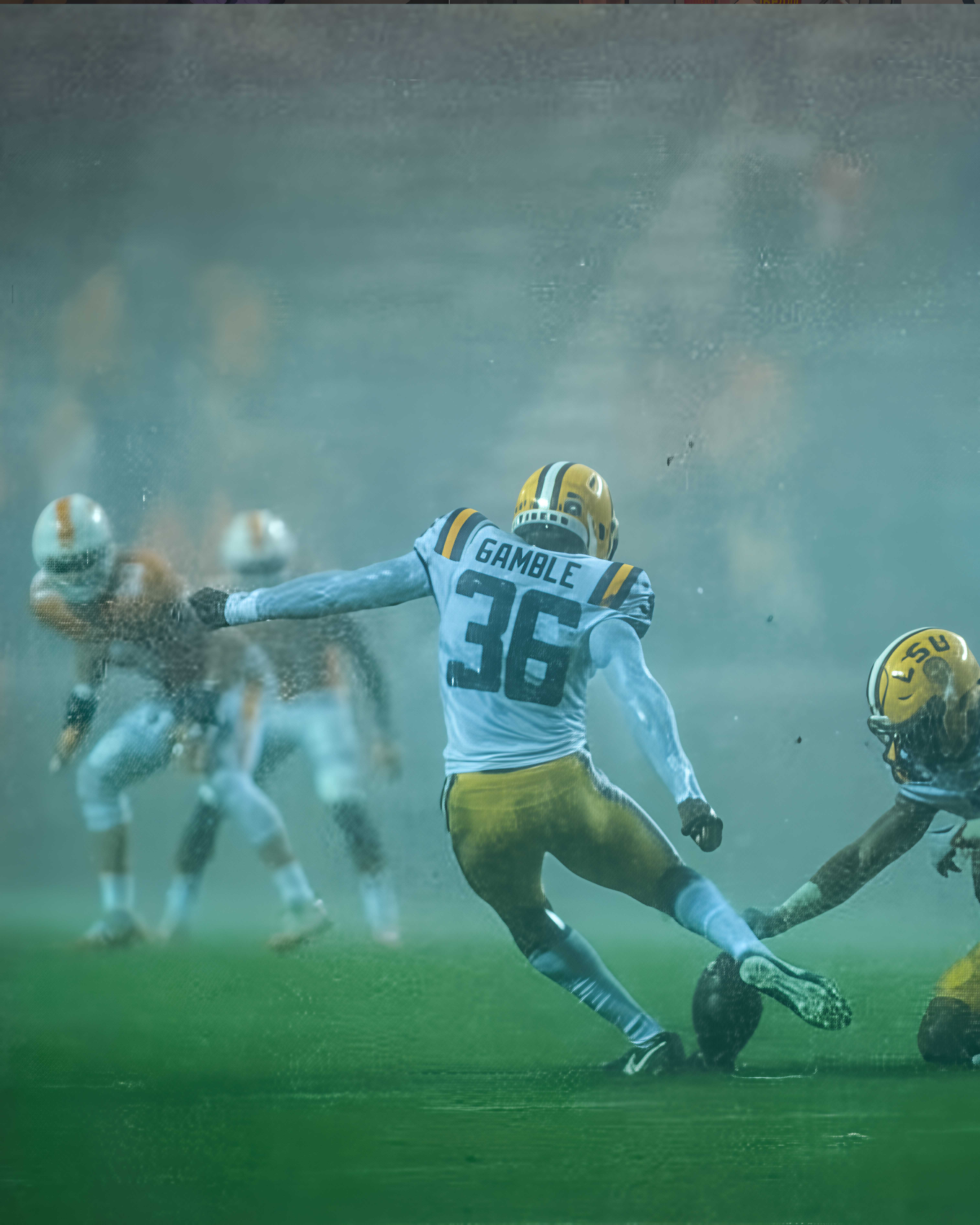Cameron kicking for LSU