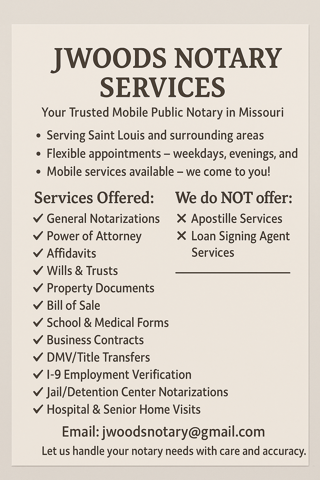 Jwoods Notary Services