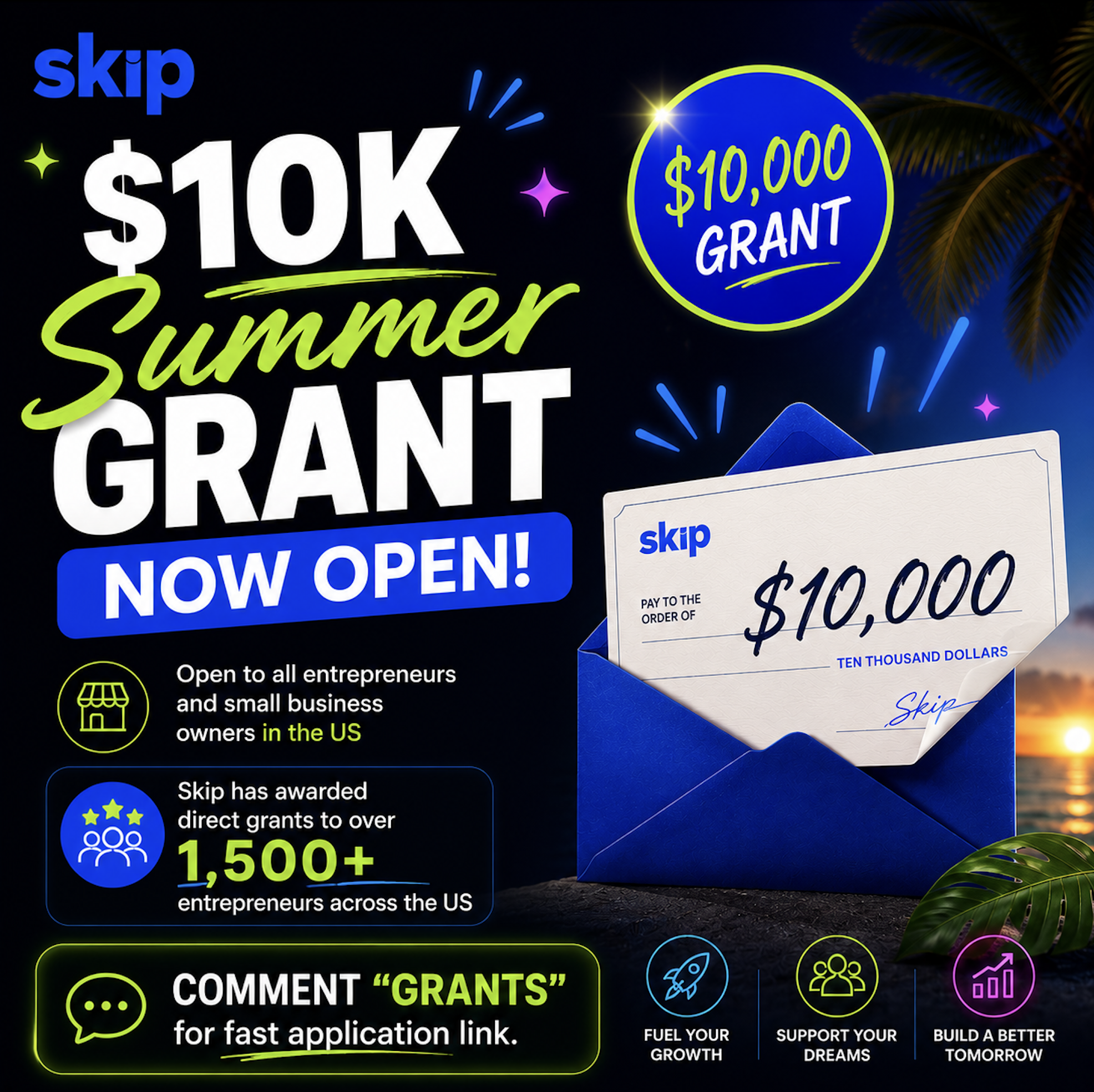 Skip's $10k Summer Grants Now Open: Empowering Entrepreneurs Nationwide