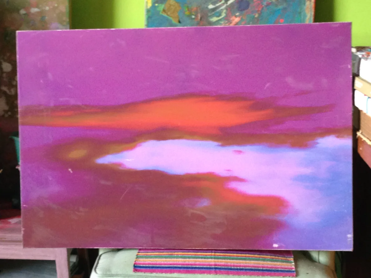 Purple Blur by Alexandra Masson: Sophisticated Chromatic Abstraction for Contemporary Interiors