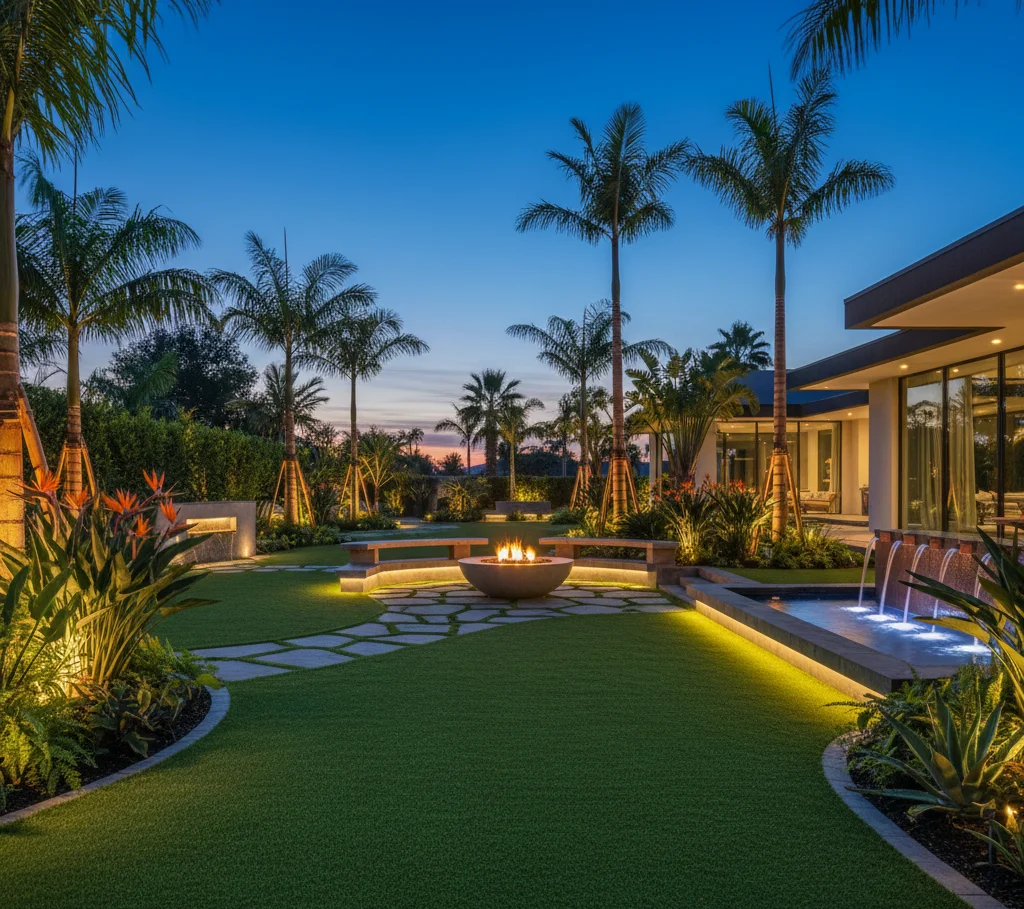 Ditch the Ordinary: How Synthetic Turf and Custom Lighting Redefine Florida Lawns