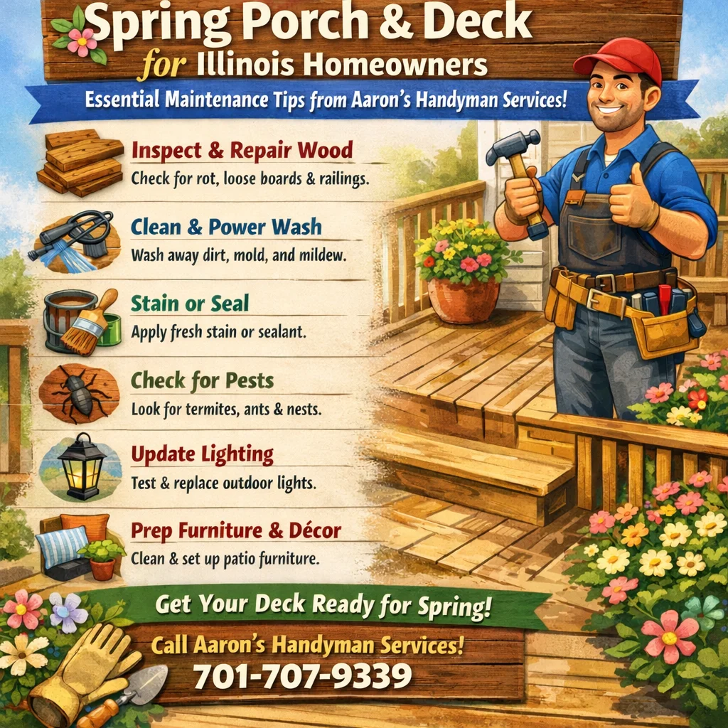 Spring Porch & Deck Checklist for Illinois Homeowners: Essential Maintenance Tips from Aaron’s Handyman Services